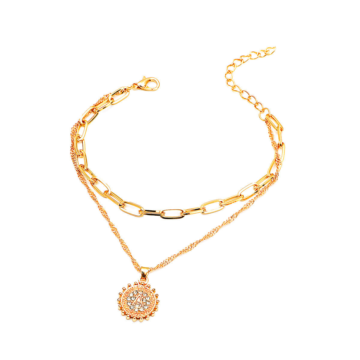 Creative Letter A Pendant Bracelet Alloy Couple Beach Chain
