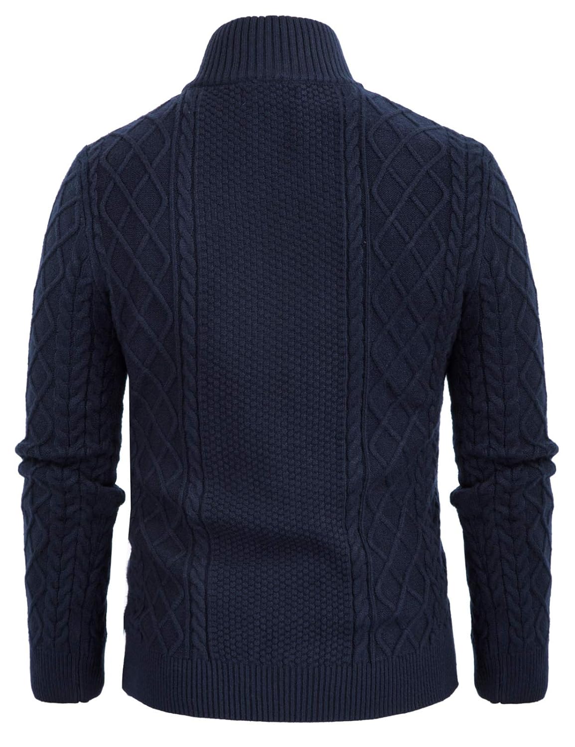 PJ PAUL JONES Mens Casual Quarter-Zip Sweaters Cable Knitted Slim Fit Pullover Sweater Navy M