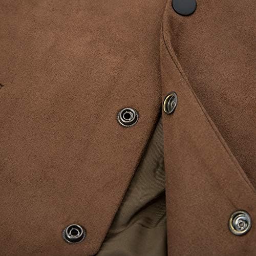 PJ PAUL JONES Mens Suede Leather Suit Vest Casual Western Vest Jacket Slim Fit Vests Waistcoat Brown M