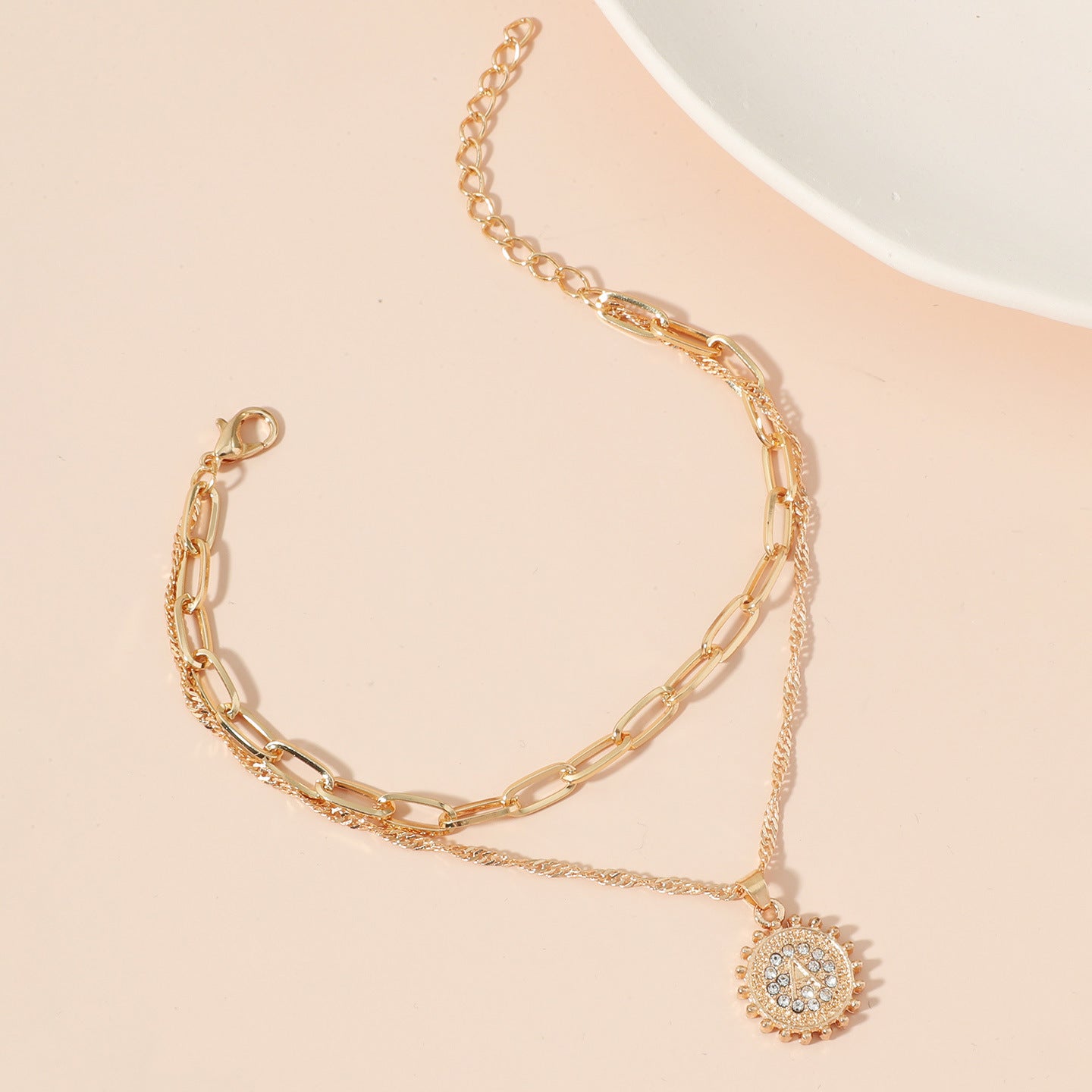Creative Letter A Pendant Bracelet Alloy Couple Beach Chain