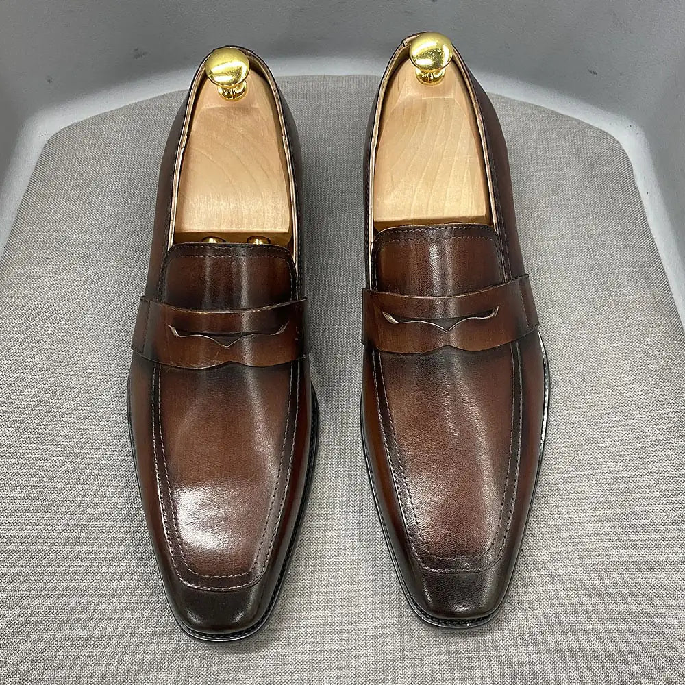 Classic Italian Leather Business Dress Loafers