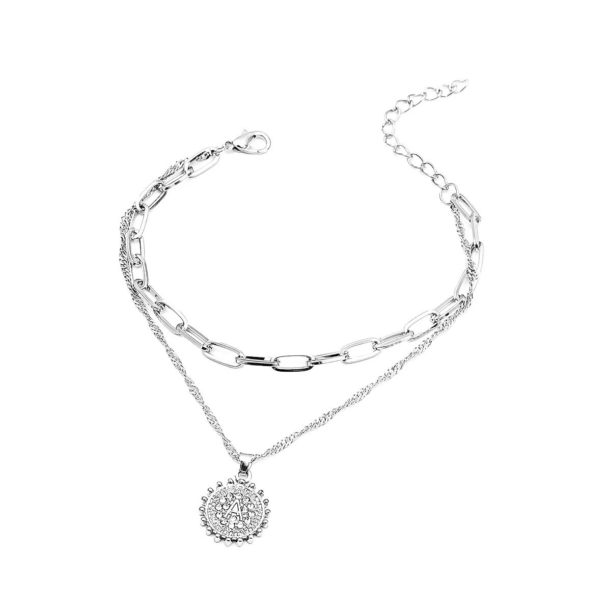Creative Letter A Pendant Bracelet Alloy Couple Beach Chain