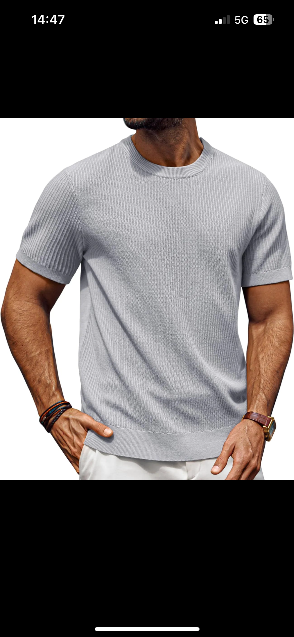 PJ PAUL JONES T Shirts for Men Knitted Crew Neck Shirt Casual Short Sleeve Shirts Lightweight Pullovers for Summer