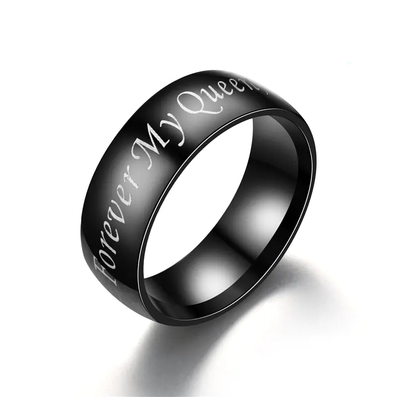 Queen's Fashion Stainless Steel Couple Rings Set
