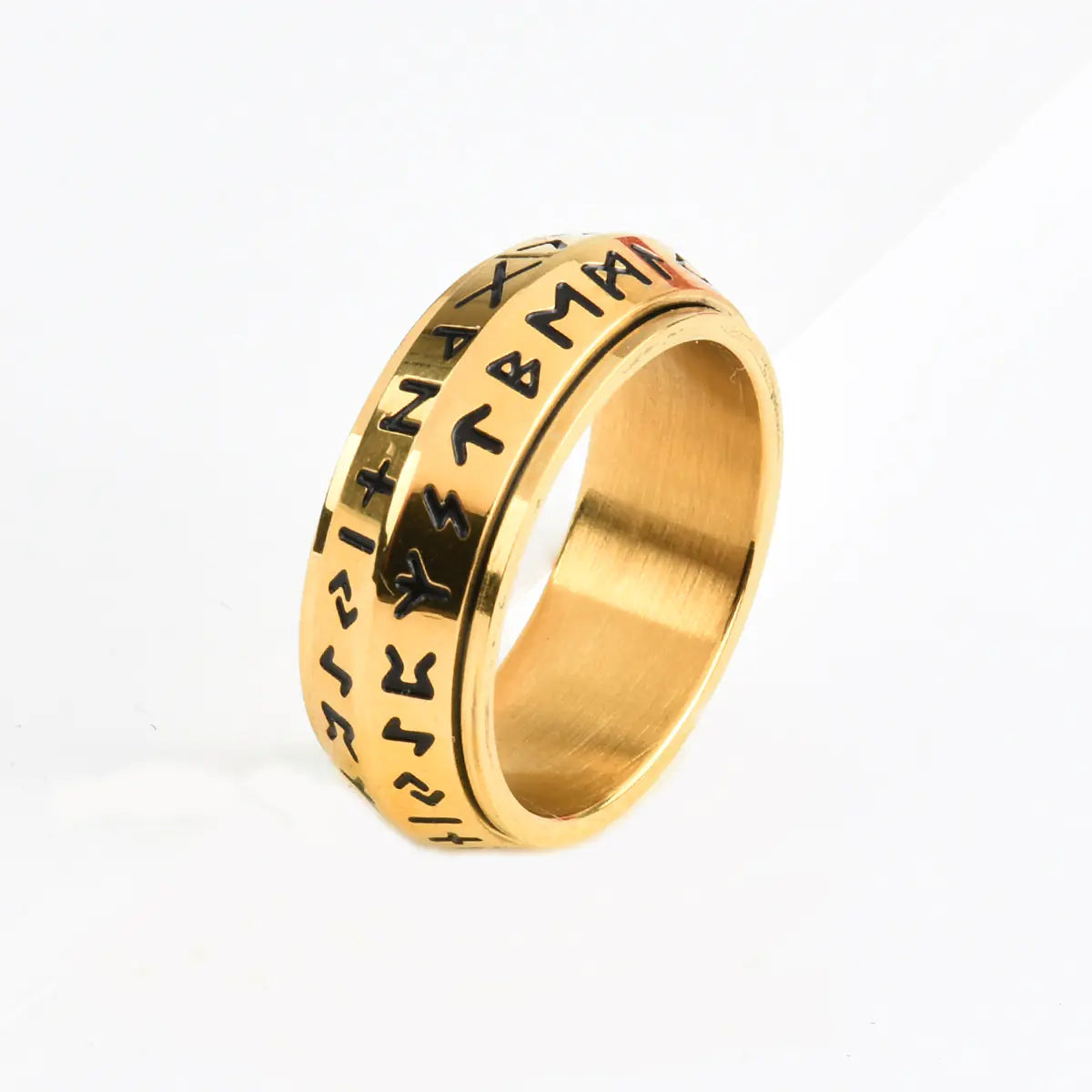 Retro Nordic Viking Rune Titanium Steel Ring