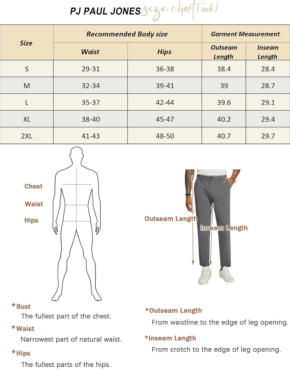 PJ PAUL JONES Mens Casual Golf Joggers Pants Stretch Slim Fit Cool Sweatpants Work Travel Dress Tapered Pants Navy Blue XL