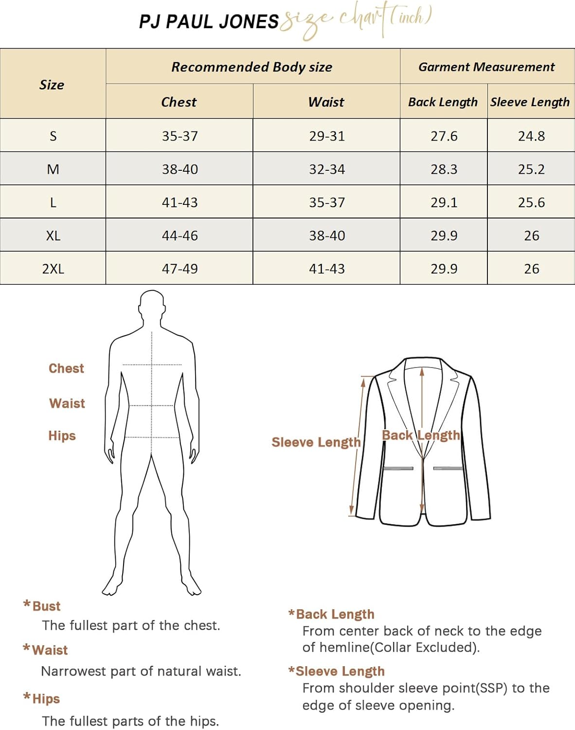 PJ PAUL JONES One Button Blazers for Men Notch Lapel Collar Jacket Suits Daily Fit Blazer Denim Blue