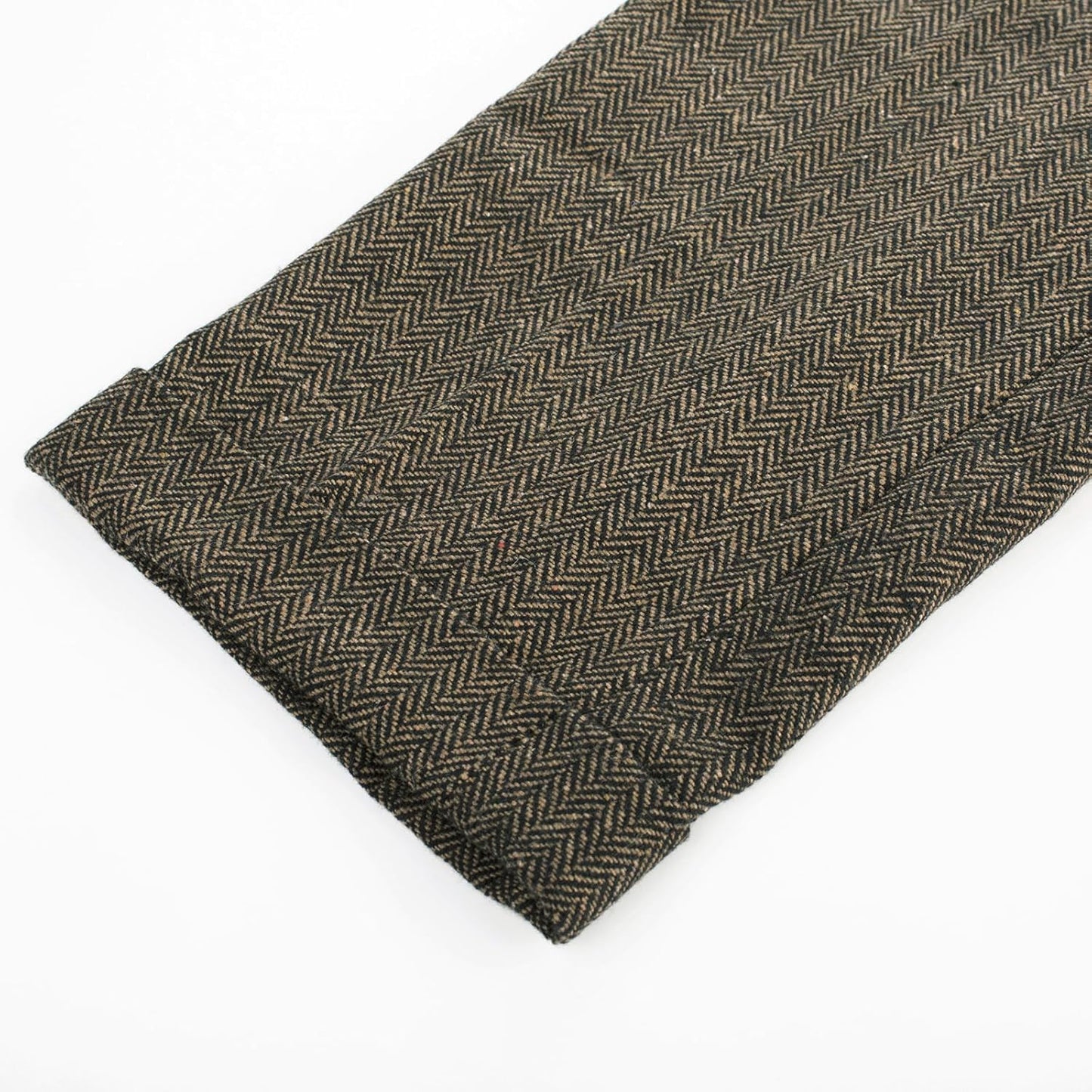 PJ PAUL JONES Mens Winter Warm Tweed Pants Double Pleated Italian Vintage Dress Pants Black Khaki