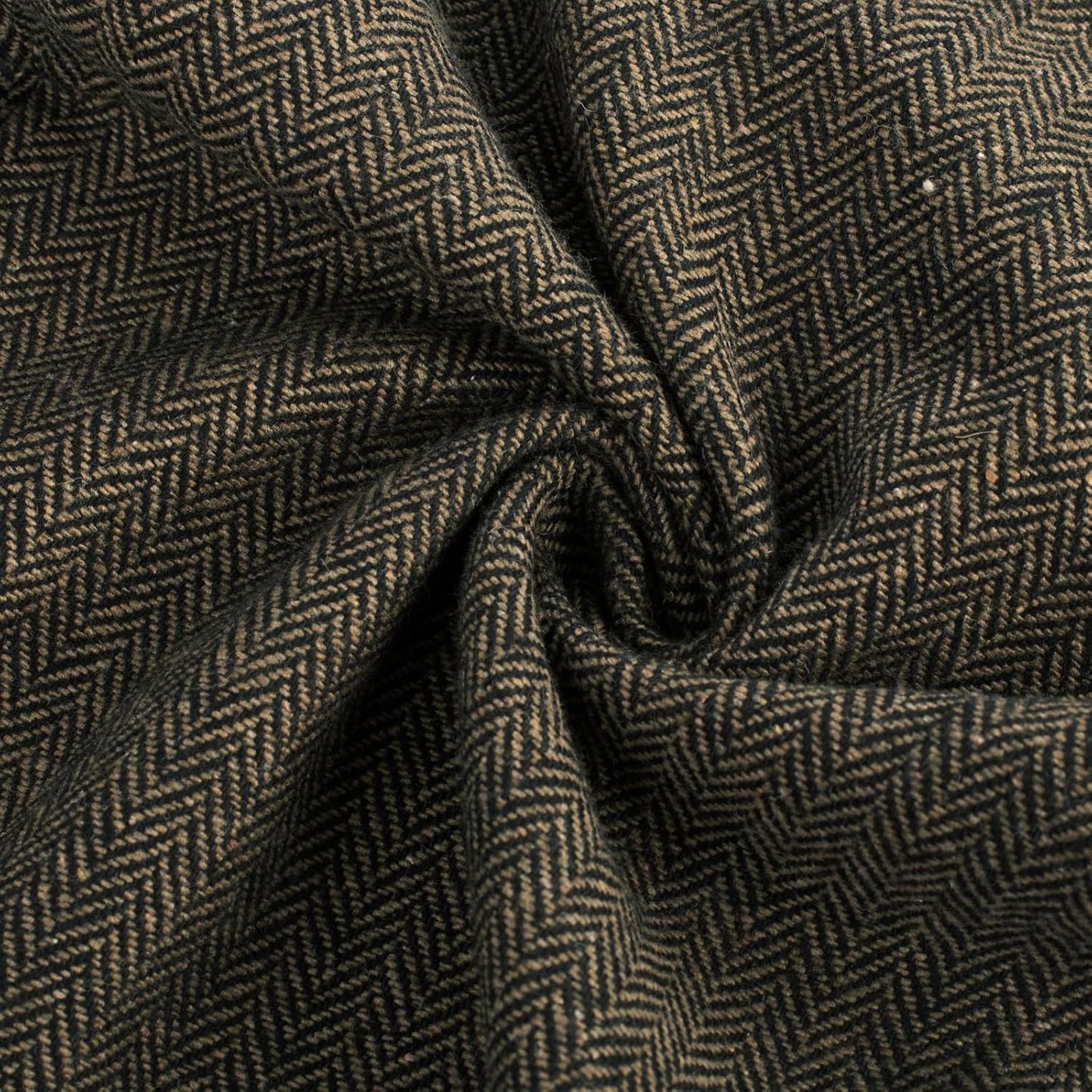 PJ PAUL JONES Mens Winter Warm Tweed Pants Double Pleated Italian Vintage Dress Pants Black Khaki
