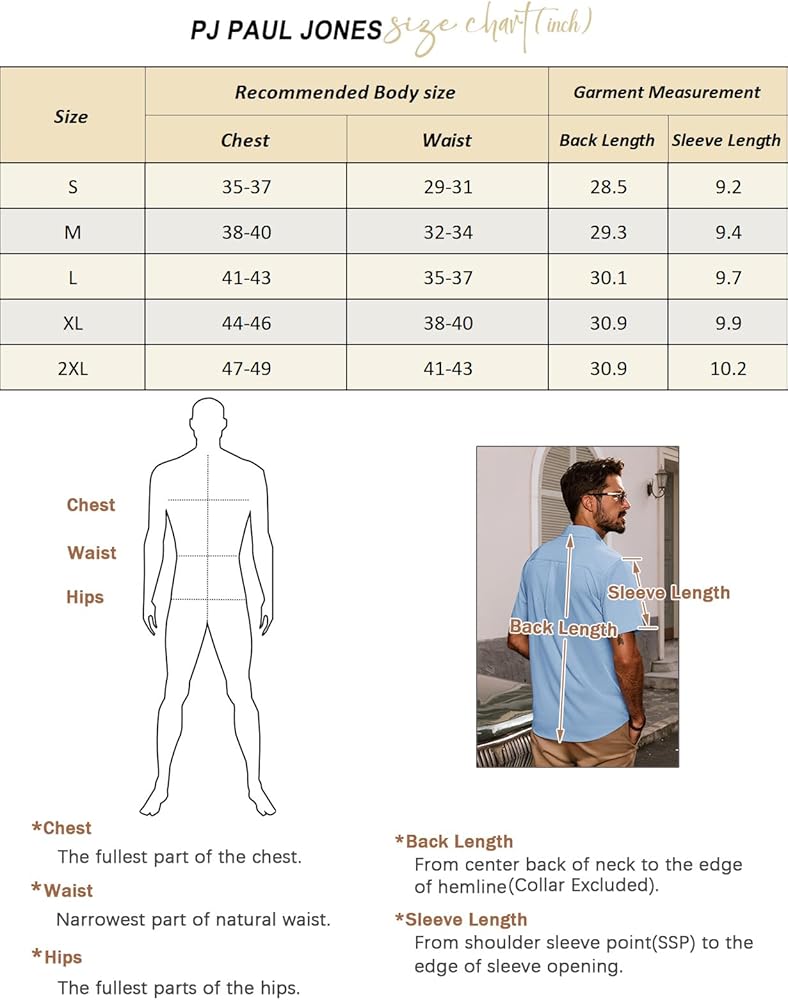 PJ PAUL JONES Men Casual Shirt Untucked Formal Dress Shirt Short Sleeve Button Down Shirt Men Dark Grey