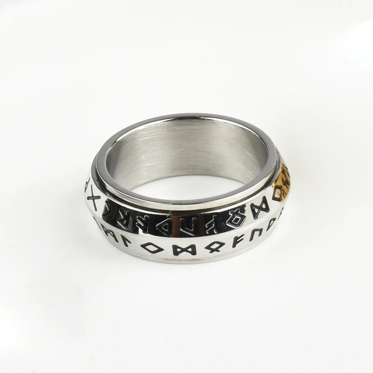 Retro Nordic Viking Rune Titanium Steel Ring