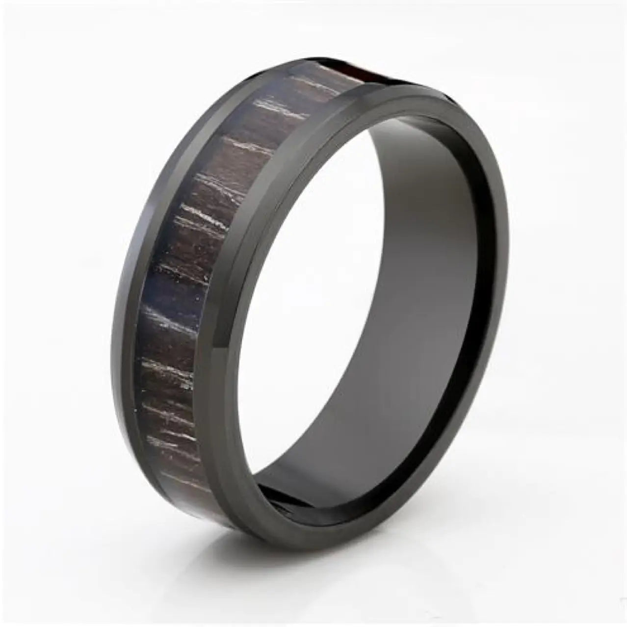 Simple Fashion Stainless Steel Ebony Couple Rings