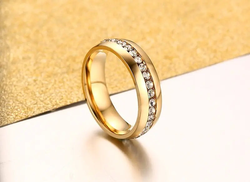 Stainless Steel Couple Rings with Polished Design