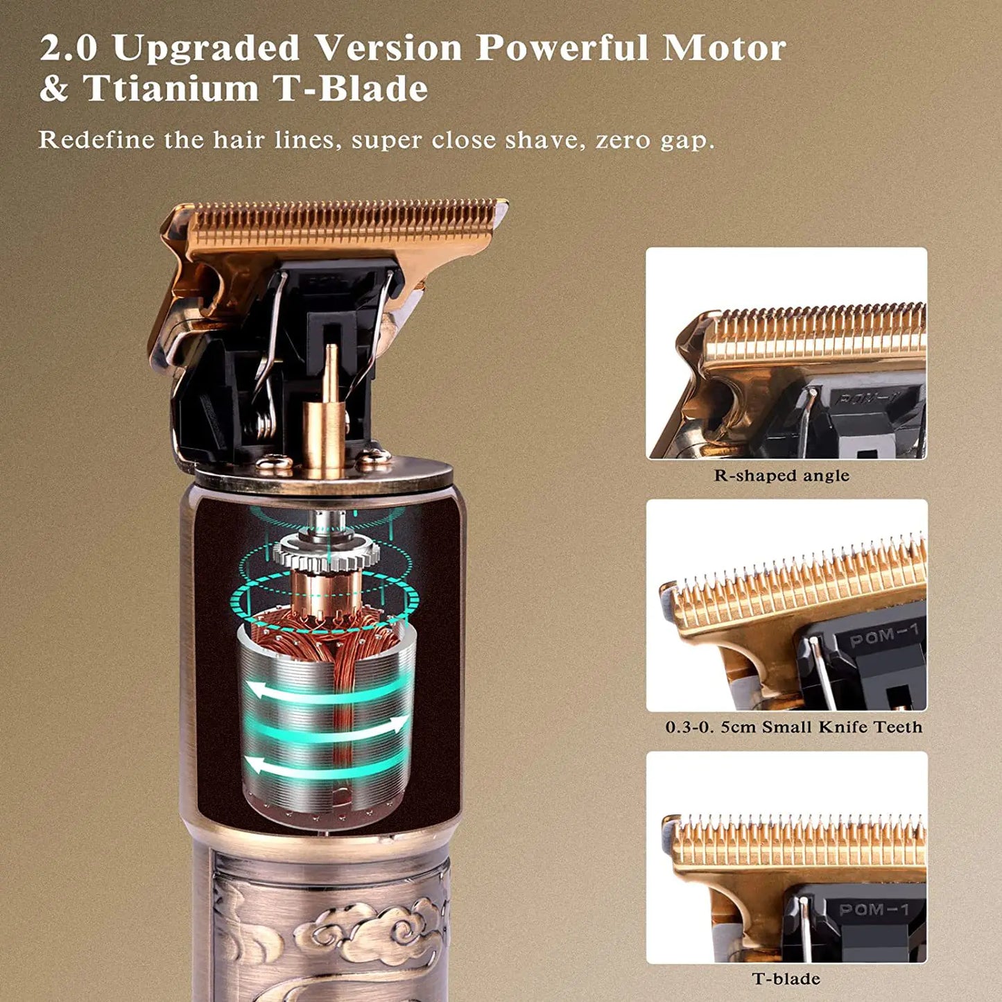 All-Metal Electric Hair Clipper with Digital Display Set