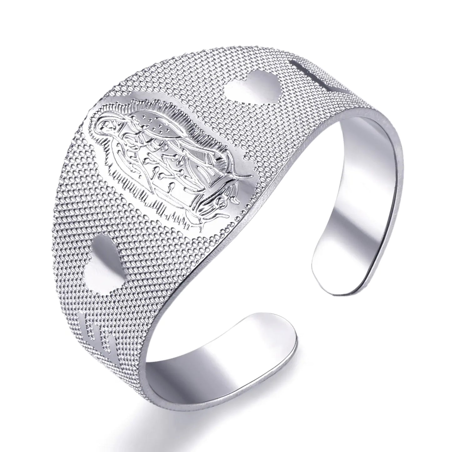 Adjustable Stainless Steel Couple Rings with Cross Design