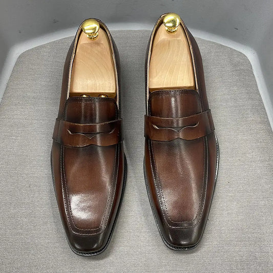 Classic Italian Leather Business Dress Loafers