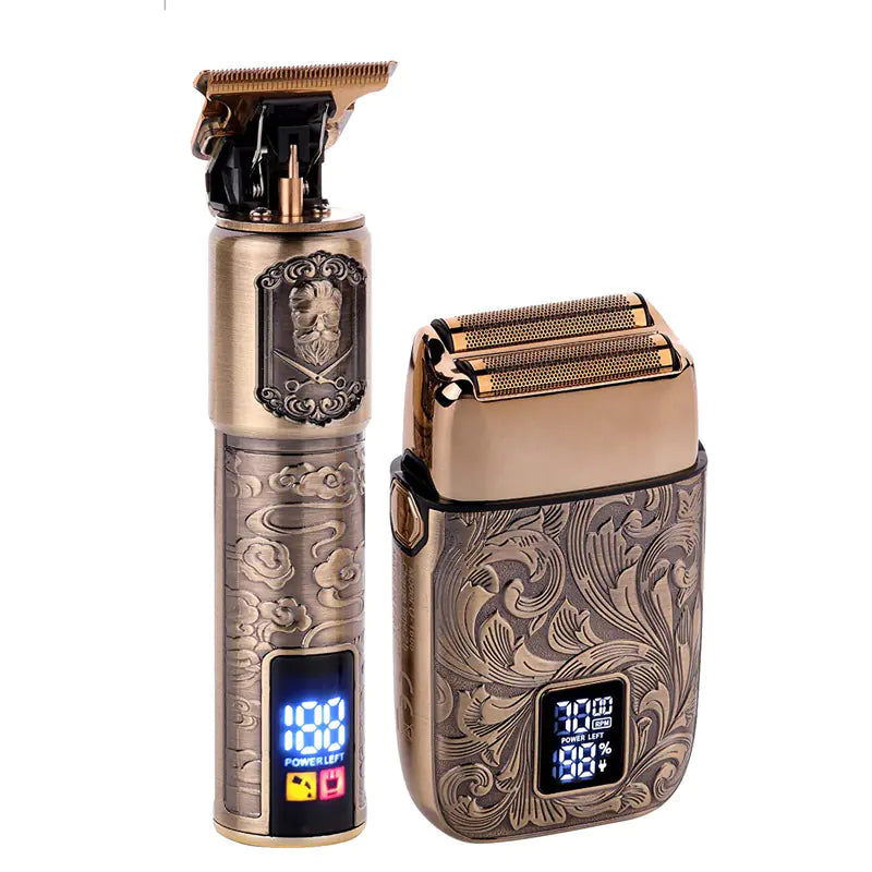 All-Metal Electric Hair Clipper with Digital Display Set