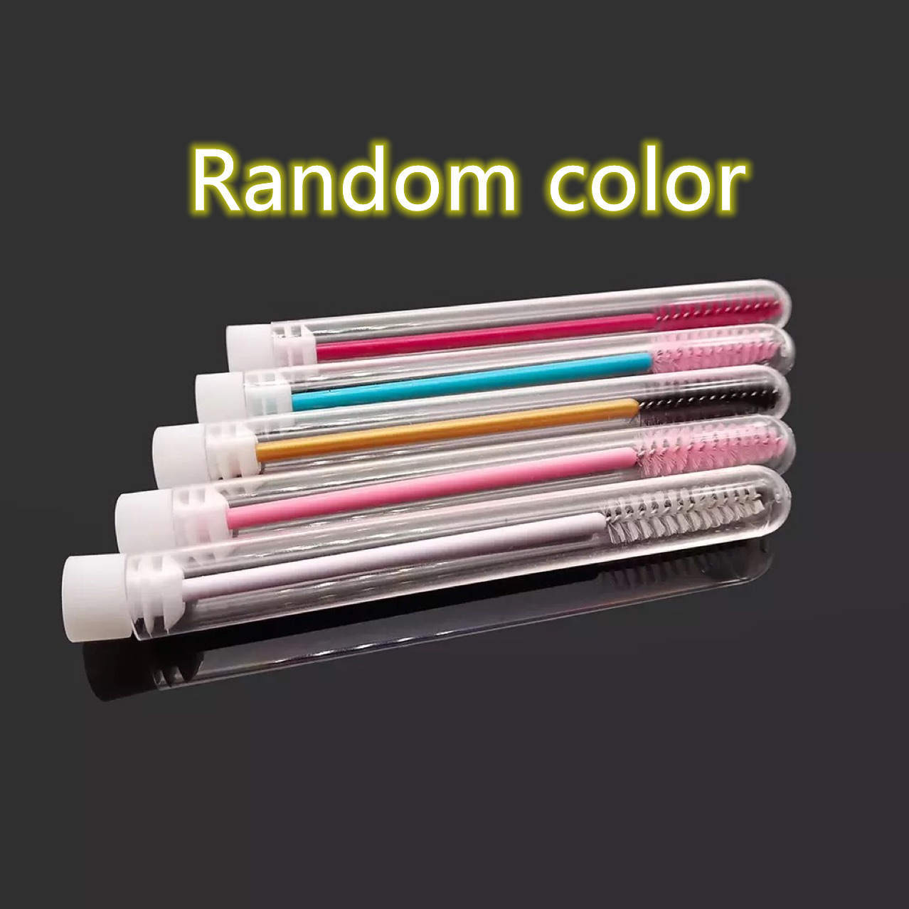 Transparent Tube Packaging Color Rod One-off Eyelash Brush