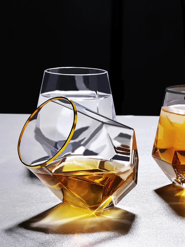 Diamond Hexagonal Crystal Whiskey Glass Cup