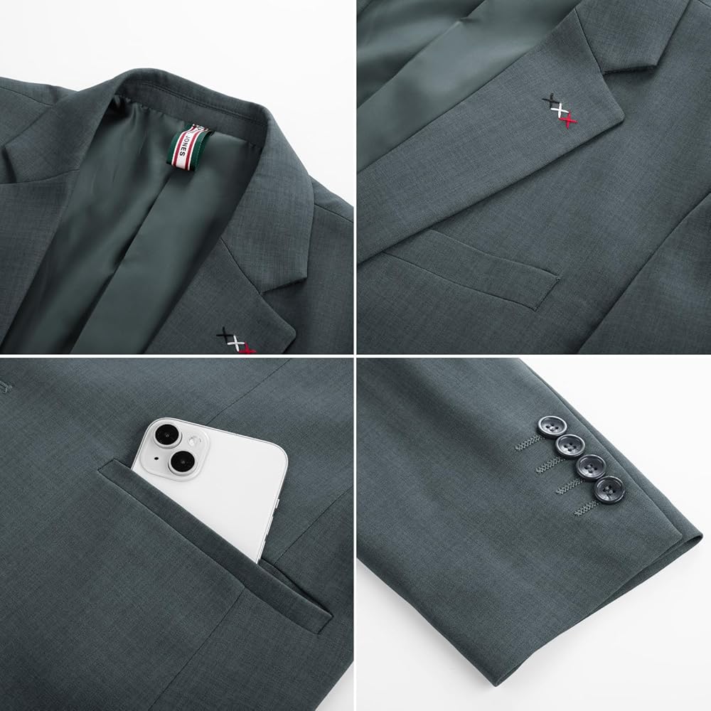 PJ PAUL JONES Mens Blazers and Sport Coats Lightweight Casual Two Buttons Sports Coat Notch Lapels Business Grey M