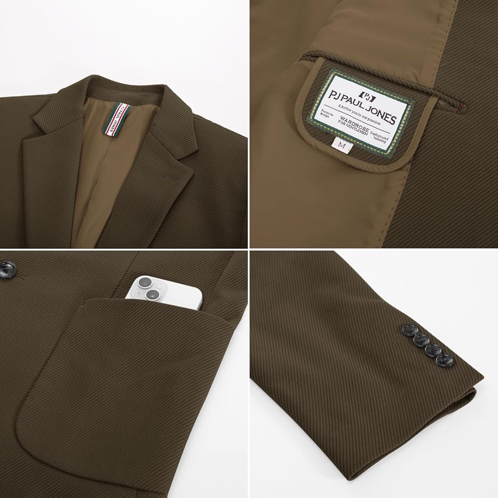 PJ PAUL JONES Mens Sport Coats and Blazers Casual Lightweight Sport Coat with Pockets Two Button Blazer