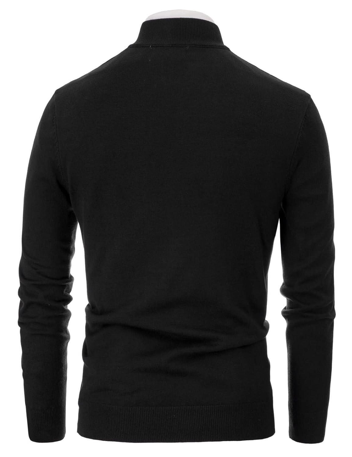 PJ PAUL JONES Mens Stand Collar Cardigan Sweater Zip Up Sweater Jacket Outerwear Black XL