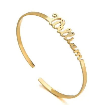 Personalized Stainless Steel Titanium Alphabet Bracelet