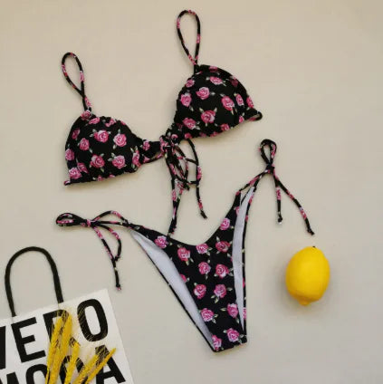 Leopard Print Backless Bikini