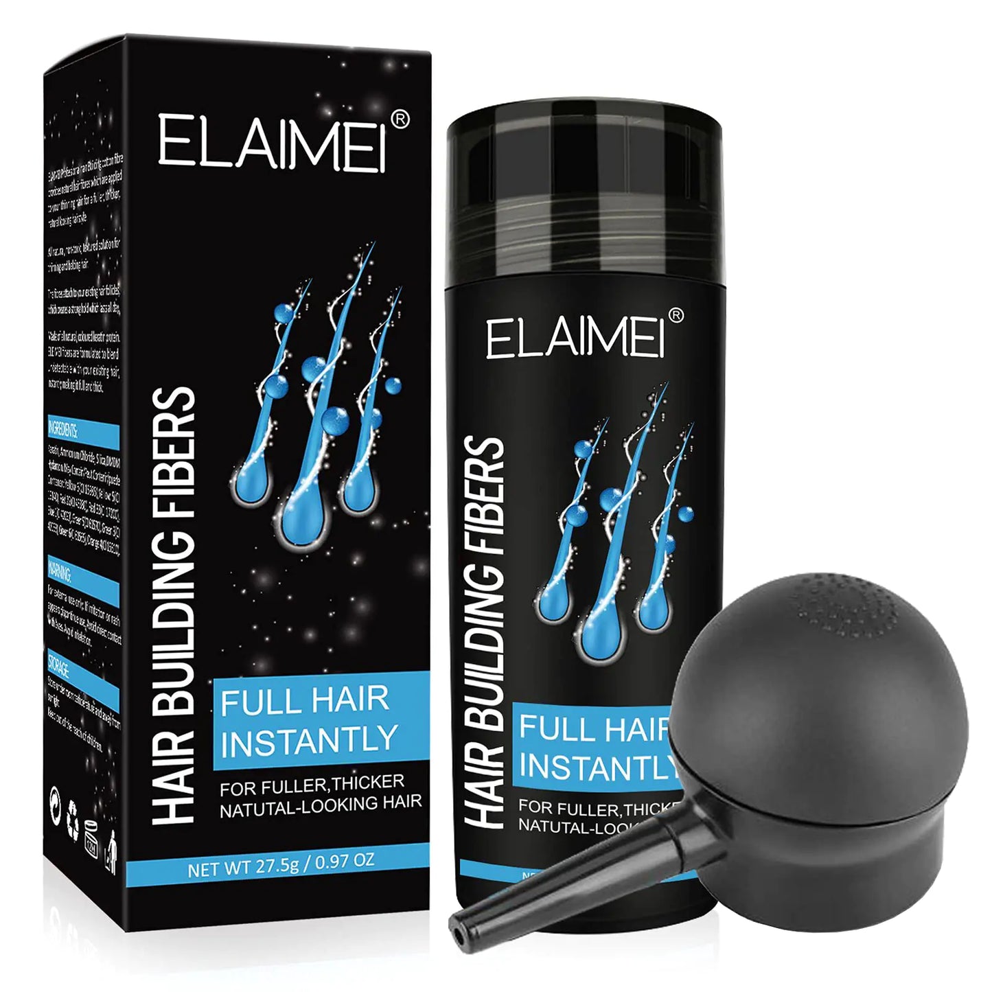 Hair Fibers for Thinning Hair Medium Brown Hair Building Fibers for Men Women with Hair Fiber Applicator Hair Building Fibers Refill Thicker Hair in 15 Seconds Conceals Hair Loss & Look Younger