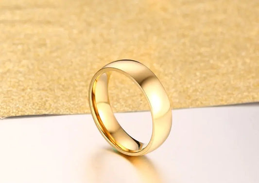 Stainless Steel Couple Rings with Polished Design