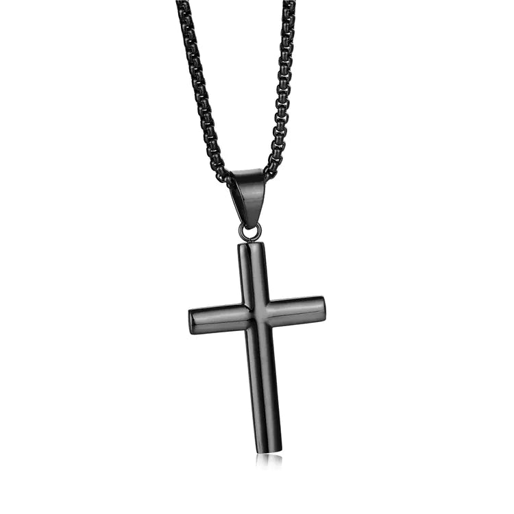 Minimalist Stainless Steel Cross Pendant Necklace for Men