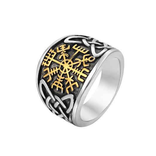 Nordic Viking Men's Titanium Steel Ring in Retro Style