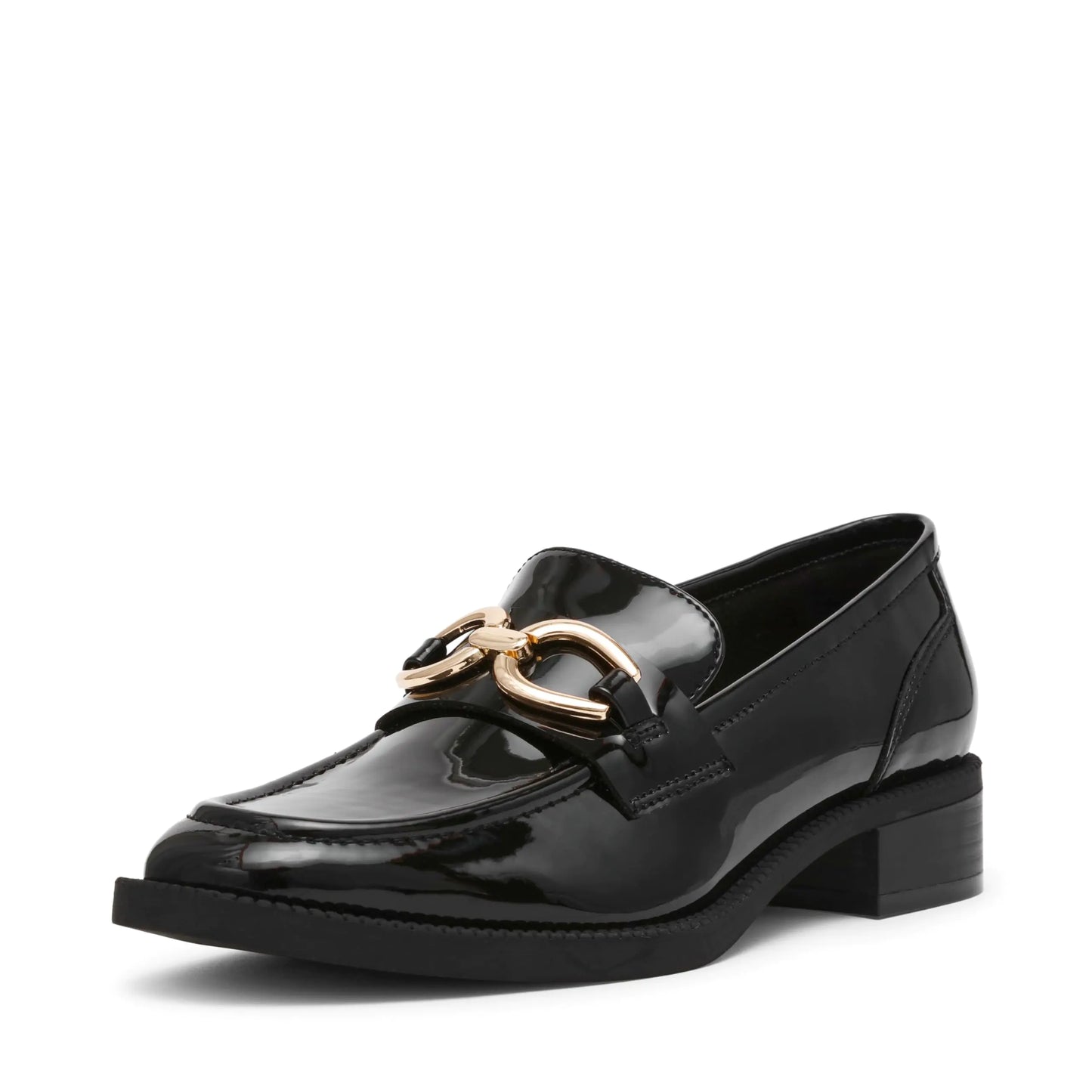 Anne Klein Womens Korrie Loafer Black Patent 8.5