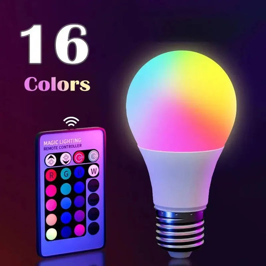 RGB LED Bulb E27 with Remote – 16 Colors Dimmable Light