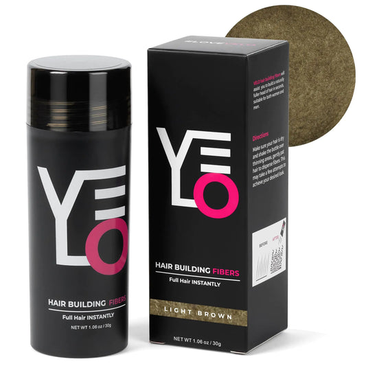 VELO Hair Building Fibers for Thinning Hair 30g Fill in Fine Instantly Thicker & Fuller Look Hair Thickening Fiber Conceals Hair Loss Hair Powder for Women & Men Long Lasting (LIGHT BROWN)