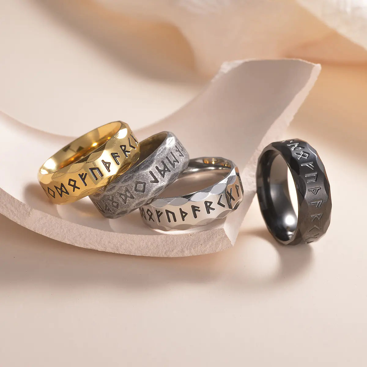 2023 Nordic Viking Rune Titanium Steel Ring for Men