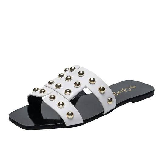 Fashion Rivet Flat Sandals for Women’s Casual Wear by Anti Veloura Cfxxy