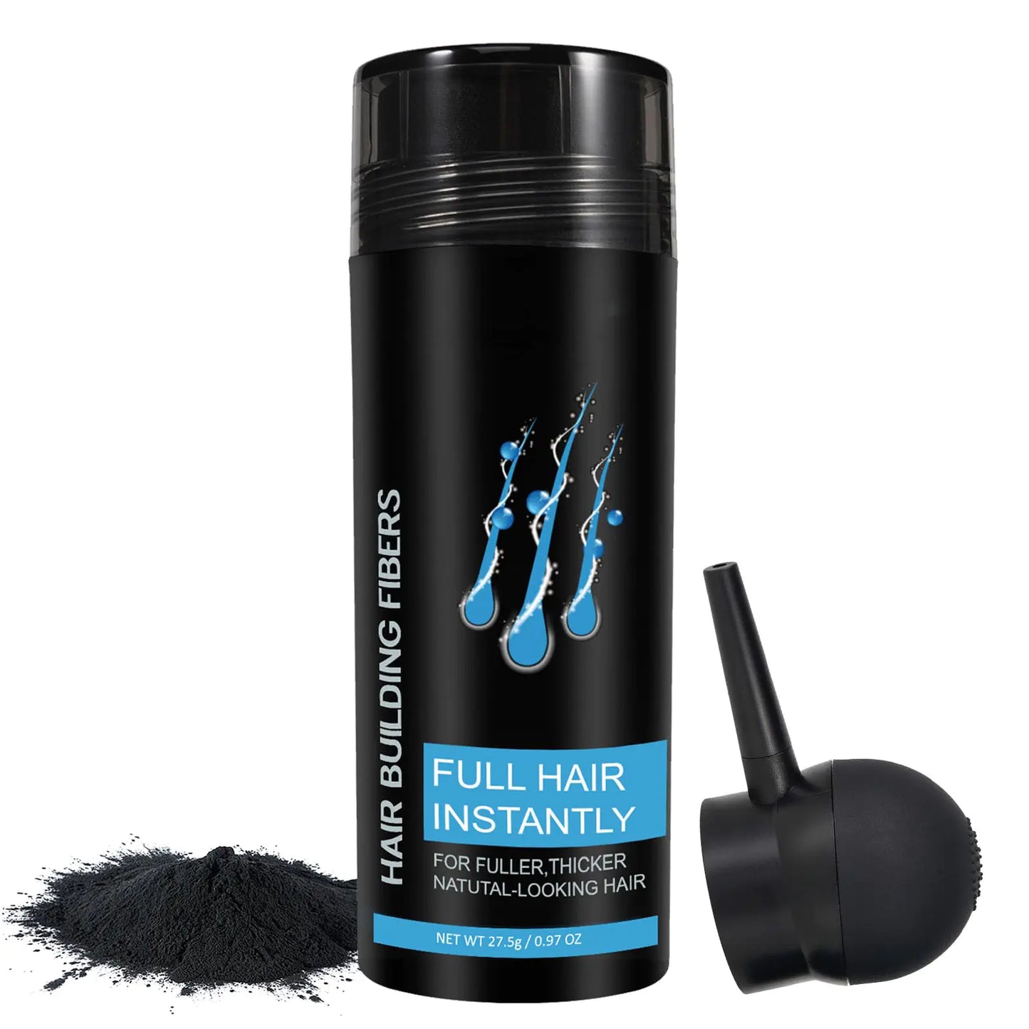 ARCHIDATE Hair Fibers for Thinning Hair Black Hair Building Fibers with Spray Applicator Pump Natural Keratin Hair Fiber Conceals Hair Loss for Hair Thicker & Fuller Thick Fiber for Women Men