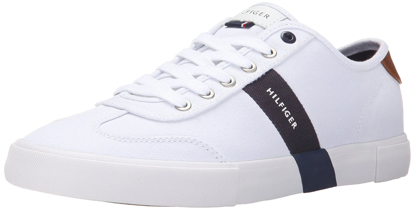 Tommy Hilfiger Mens Pandora Sneaker White/Navy/Mocha 137 9