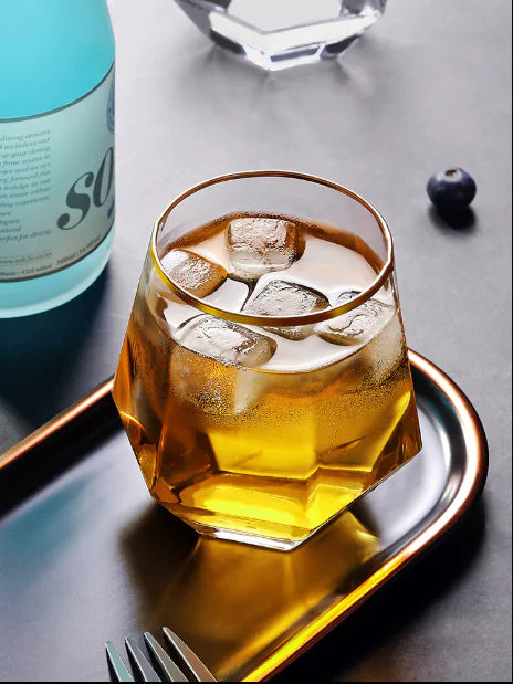Diamond Hexagonal Crystal Whiskey Glass Cup