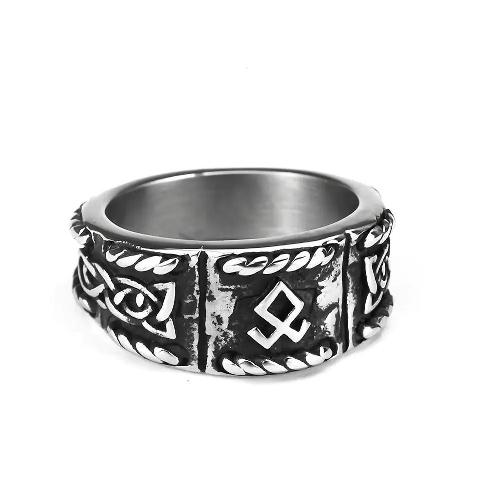 Men's Retro Viking Text Titanium Steel Ring