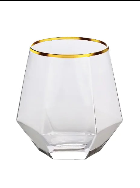 Diamond Hexagonal Crystal Whiskey Glass Cup