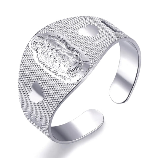 Adjustable Stainless Steel Couple Rings with Cross Design