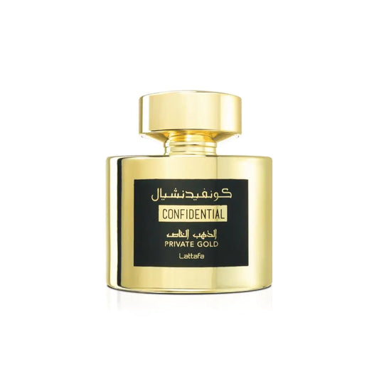Lattafa Confidential Private Gold for Unisex Eau de Parfum Spray 3.4 Ounce