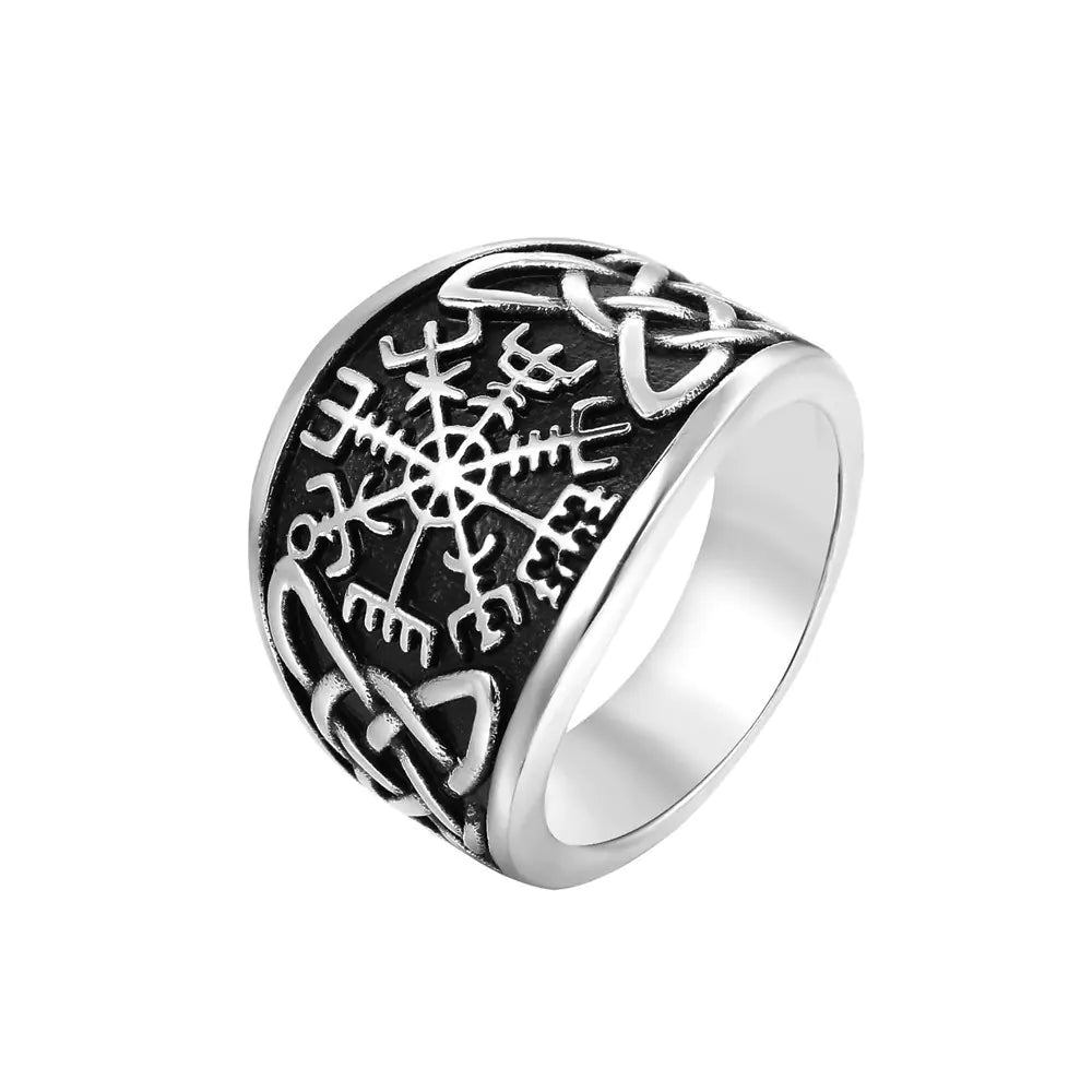 Nordic Viking Men's Titanium Steel Ring in Retro Style