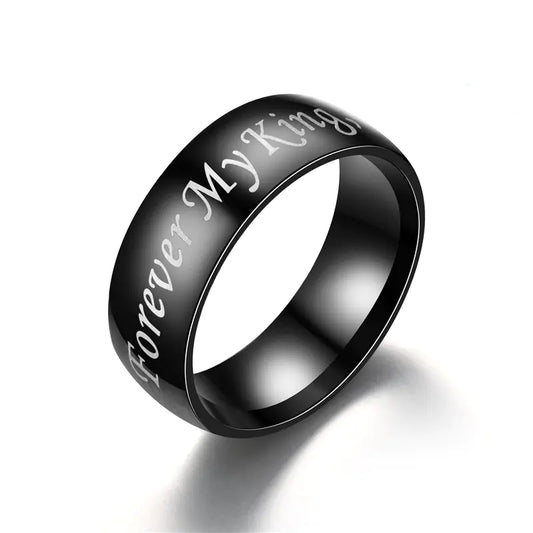 Queen's Fashion Stainless Steel Couple Rings Set