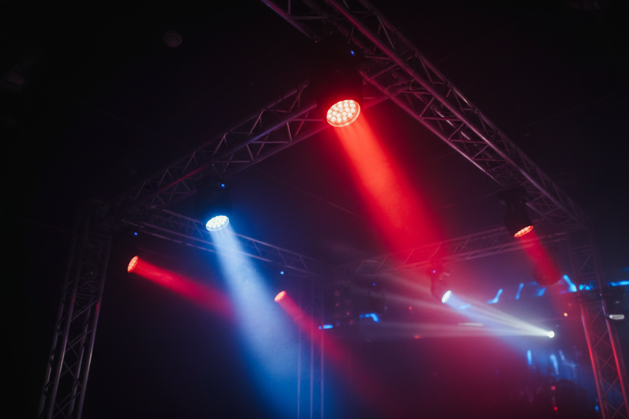 Wash lights colorful beams