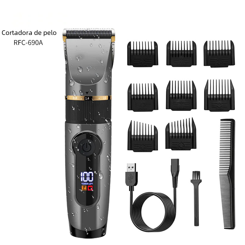Electric Hair Clipper with Ceramic Blade and LCD Display