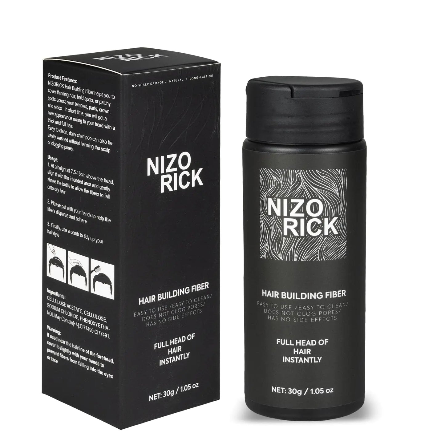 NIZORICK Hair Fibers for Thinning HairHair Building Fibers Instantly Thicker & Fuller LookConceals Hair Loss Fill In Fine Hair Powder for Women and Men(30g/1.05oz) (New Light Yellow)